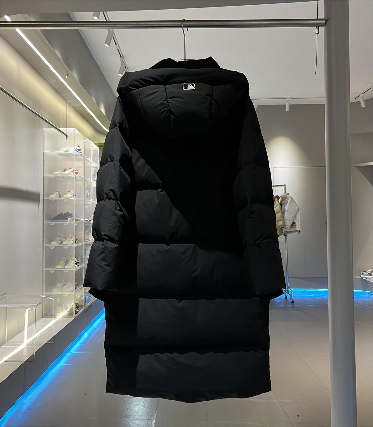 MLB New York Yankees Longline Hooded Down Coat - Black