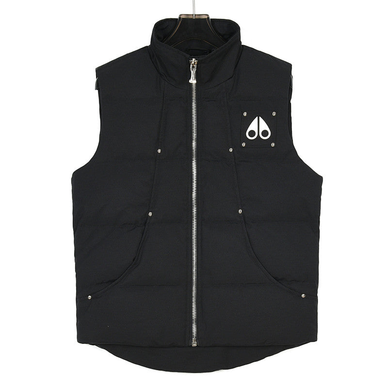 Moose Knuckles Metal Logo Studded Puffer Vest