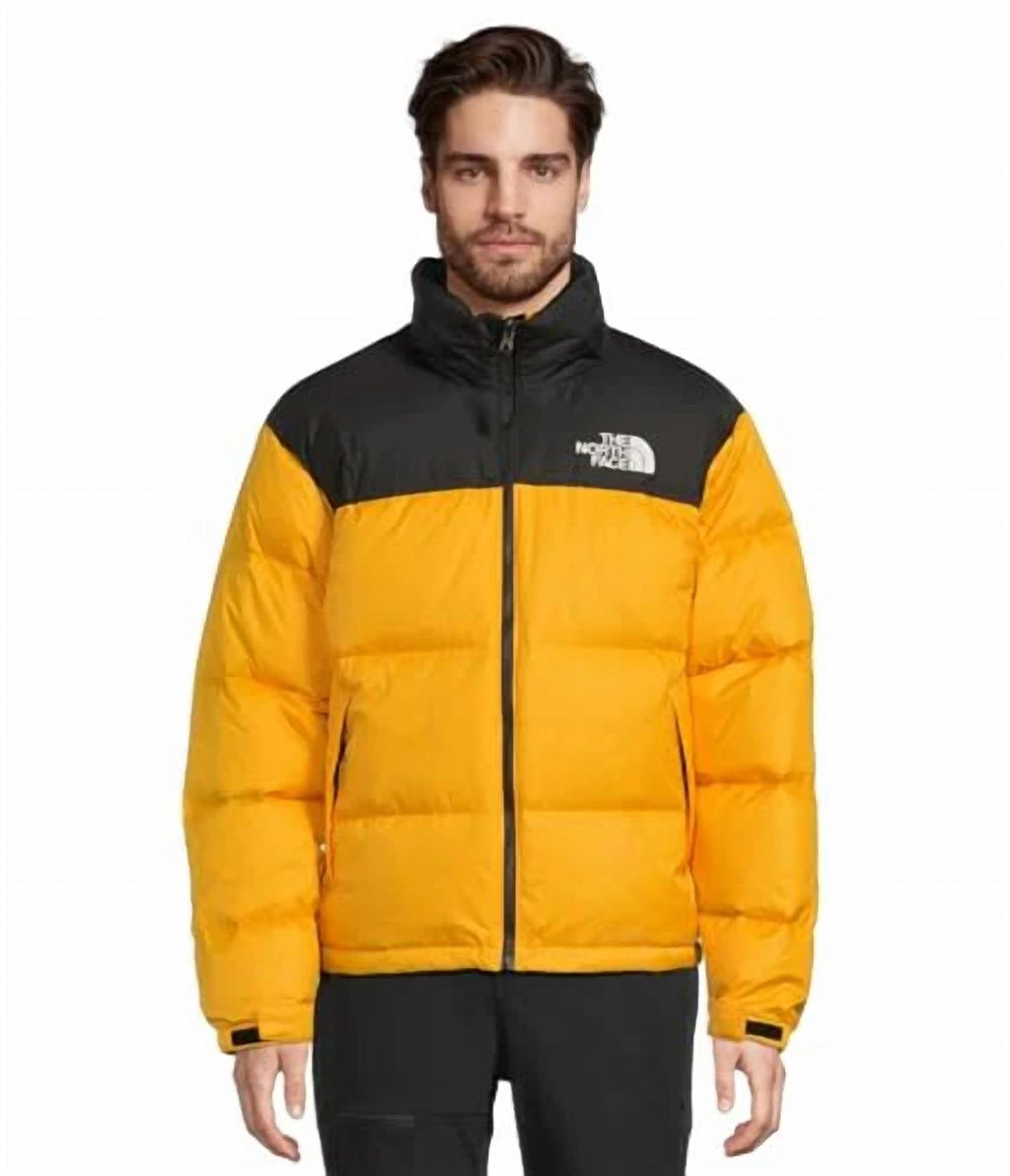 The North Face Unisex Stand-Collar Puffer Jacket - Yellow & Black