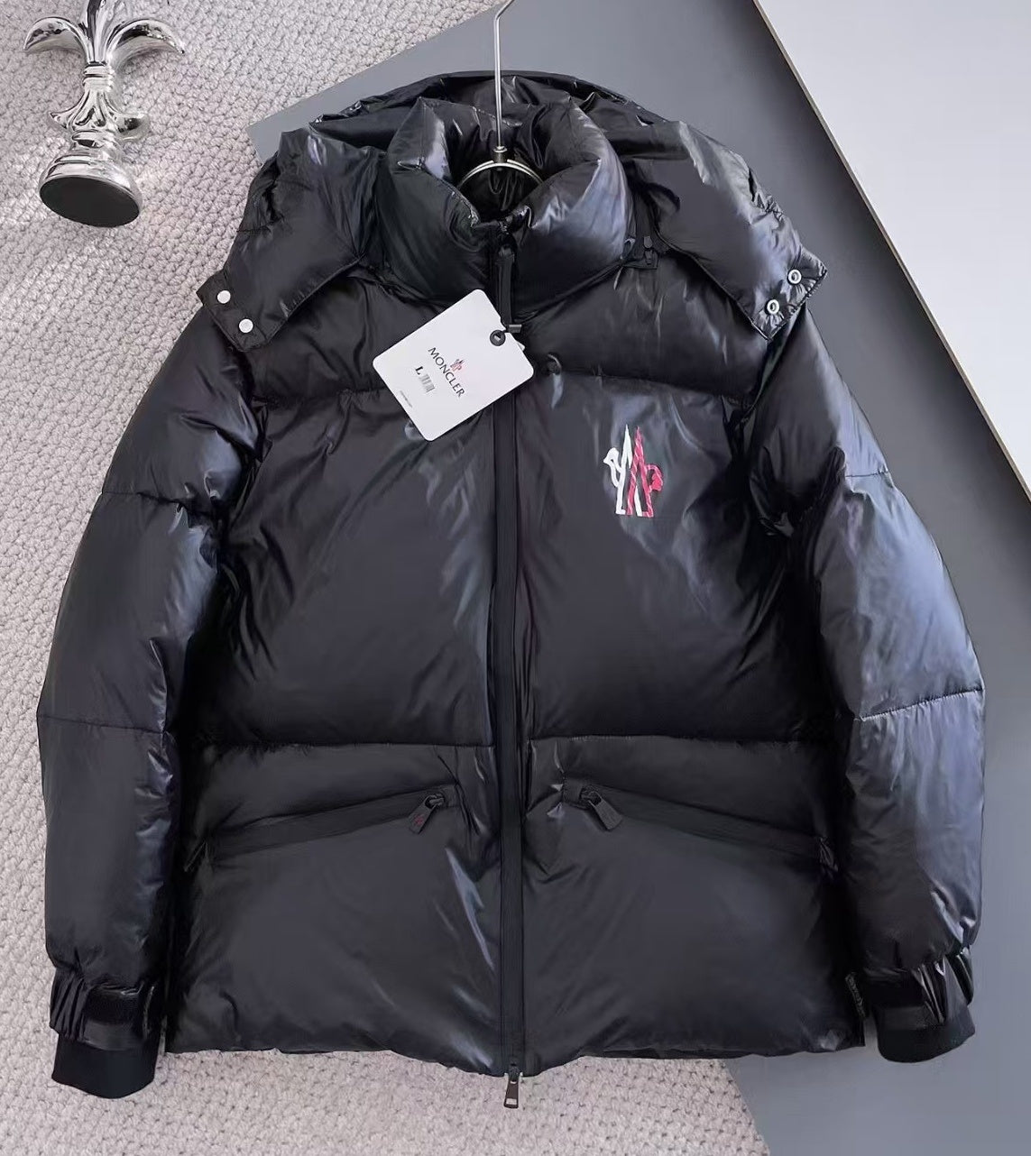 Moncler Stand-Collar Hooded Puffer Jacket - Black