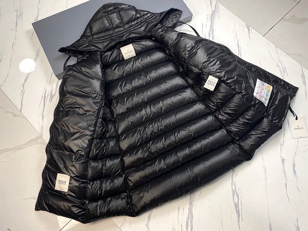Moncler Long Hooded Puffer Coat - Black