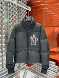 Moncler Verdons Graphic Stand-Collar Puffer Jacket - Black