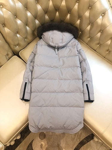 Moose Knuckles Longline Hooded Parka - Light Gray