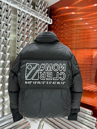 Moncler Verdons Graphic Stand-Collar Puffer Jacket - Black