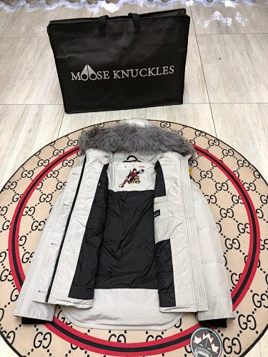 Moose Knuckles Women's Hooded Parka - Light Gray