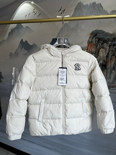 MLB New York Yankees Kids' Hooded Puffer Jacket - Off-White
