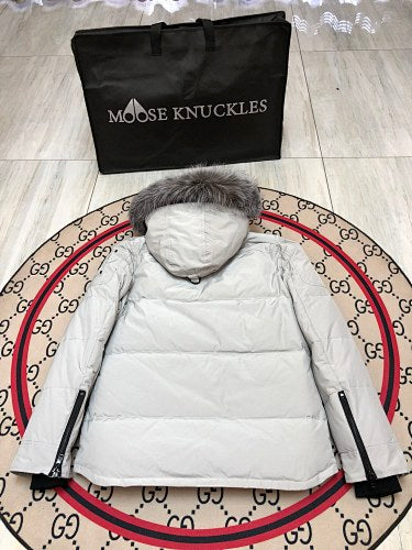 Moose Knuckles Men's Hooded Parka - Light Gray