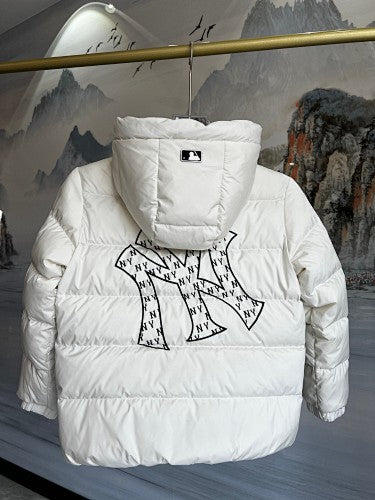 MLB New York Yankees Kids' Hooded Puffer Jacket - Off-White