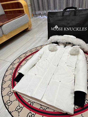 Moose Knuckles Women's Longline Hooded Parka - White