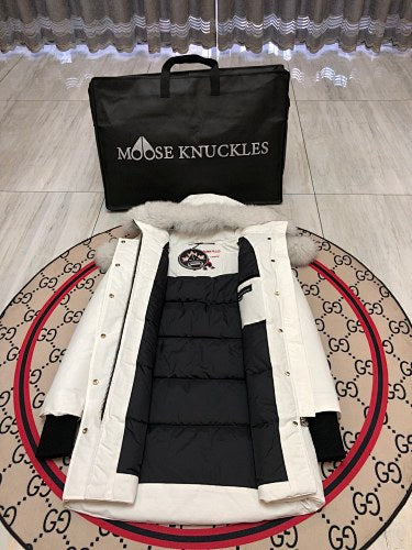 Moose Knuckles Women's Longline Hooded Parka - White