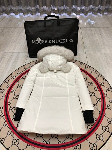 Moose Knuckles Women's Longline Hooded Parka - White
