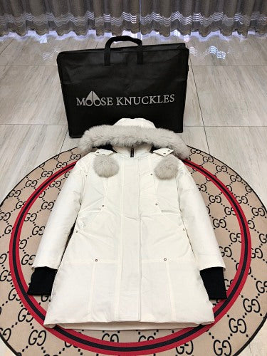 Moose Knuckles Women's Longline Hooded Parka - White