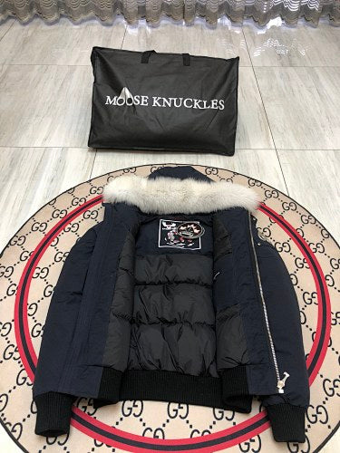 Moose Knuckles Men's Hooded Bomber Jacket