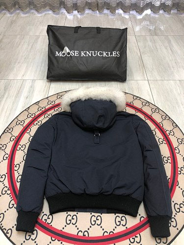Moose Knuckles Men's Hooded Bomber Jacket