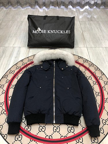 Moose Knuckles Men's Hooded Bomber Jacket