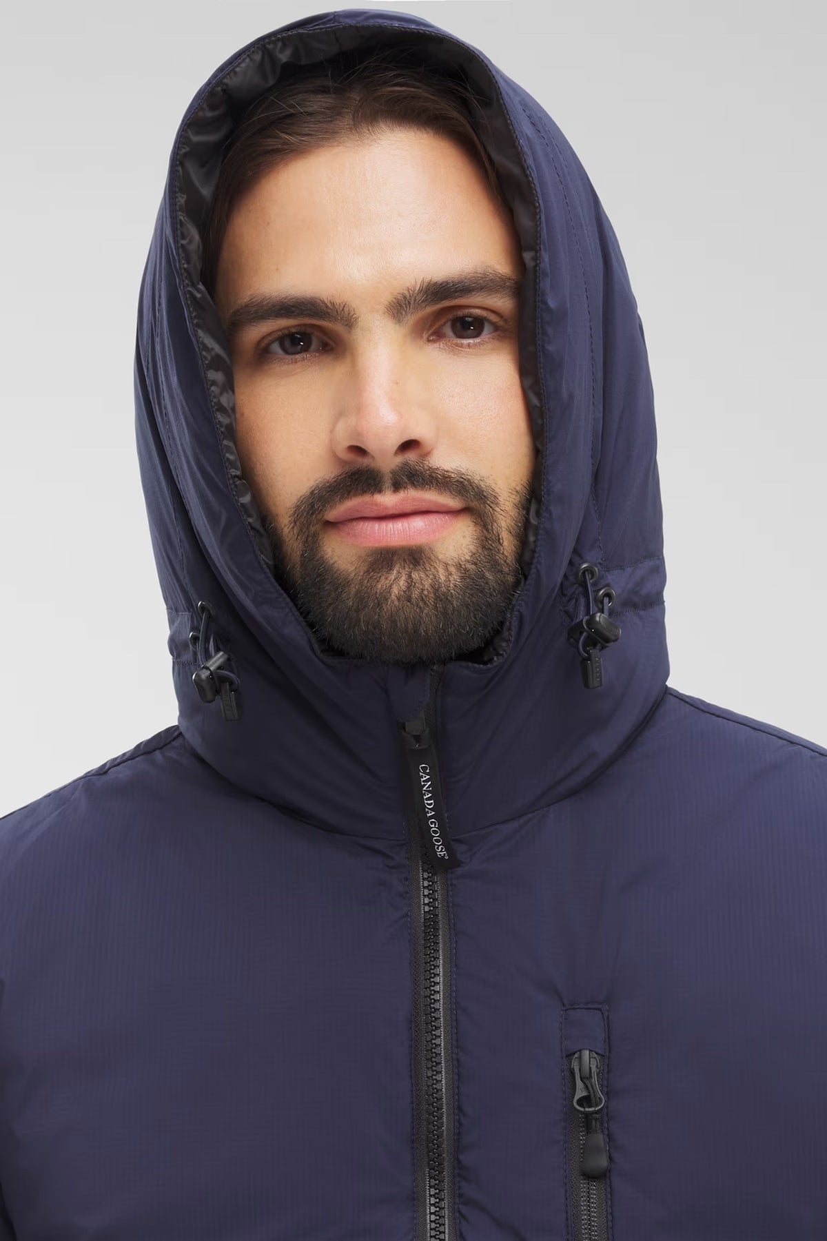 Canada Goose Men's Hooded Puffer Jacket - Navy Blue