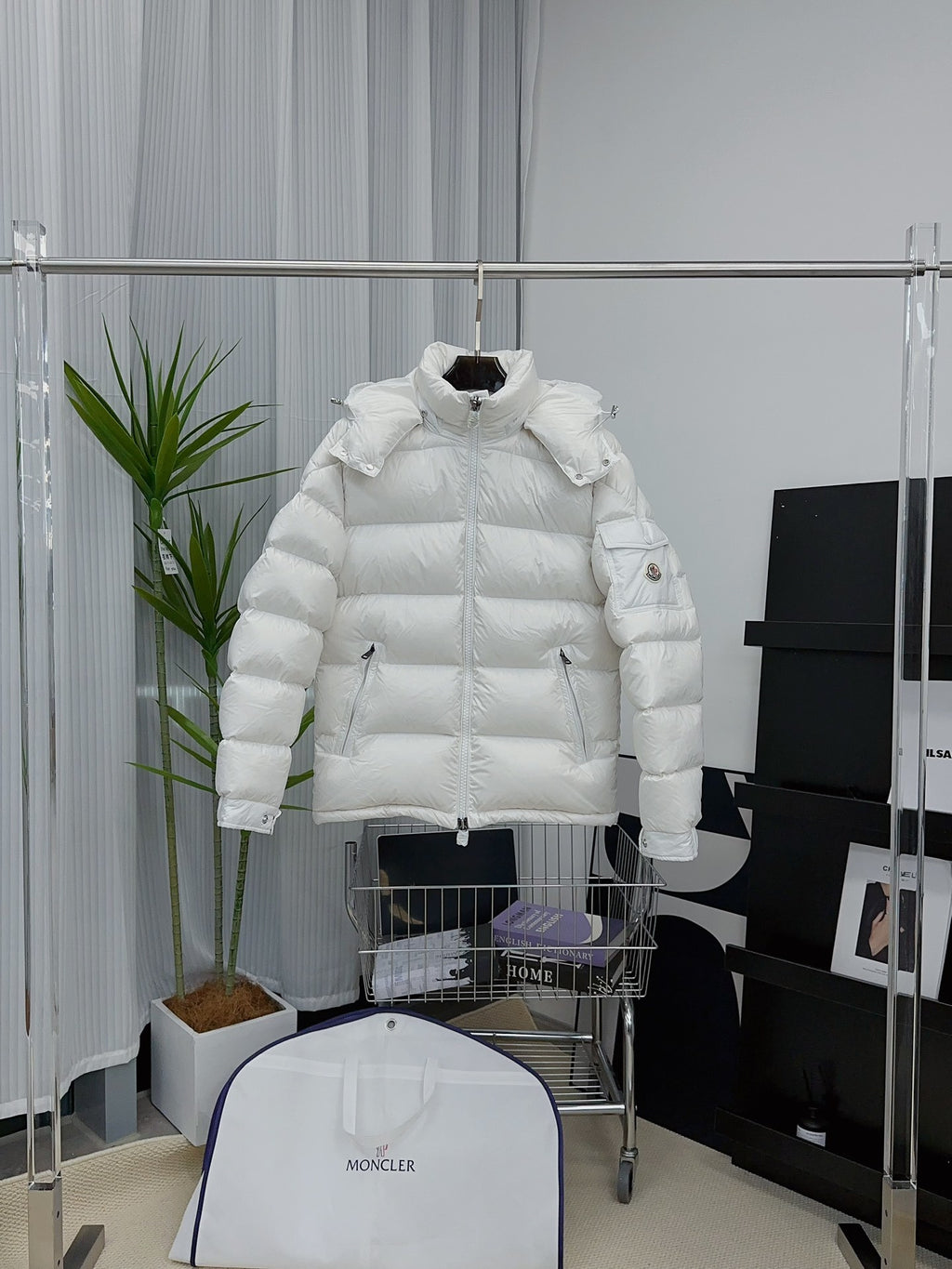 Moncler Maya Hooded Puffer Jacket - White