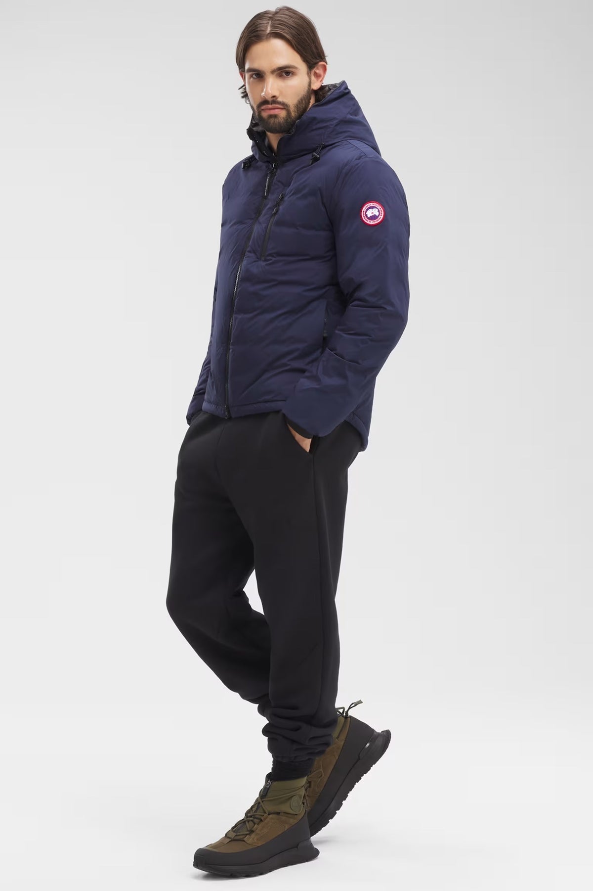 Canada Goose Men's Hooded Puffer Jacket - Navy Blue