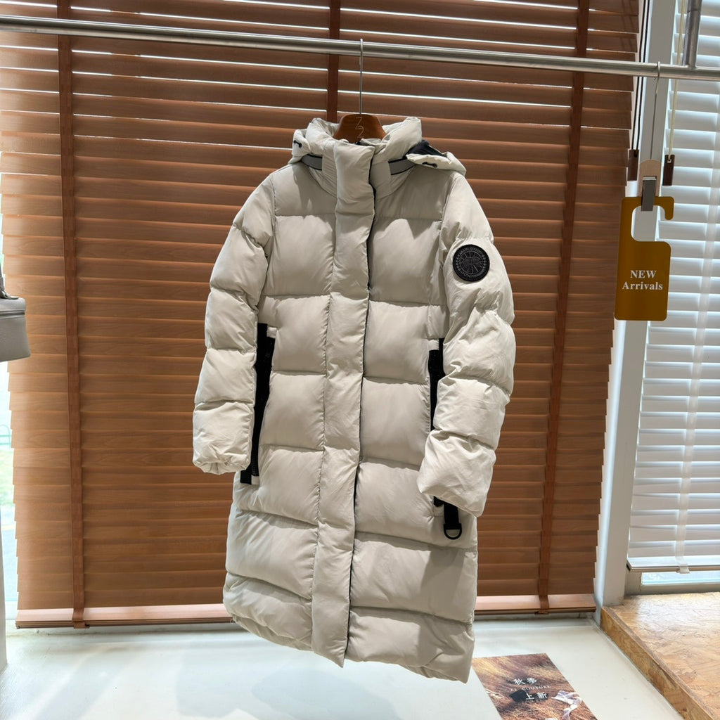 Canada Goose Women's Long Hooded Puffer Coat - Cream