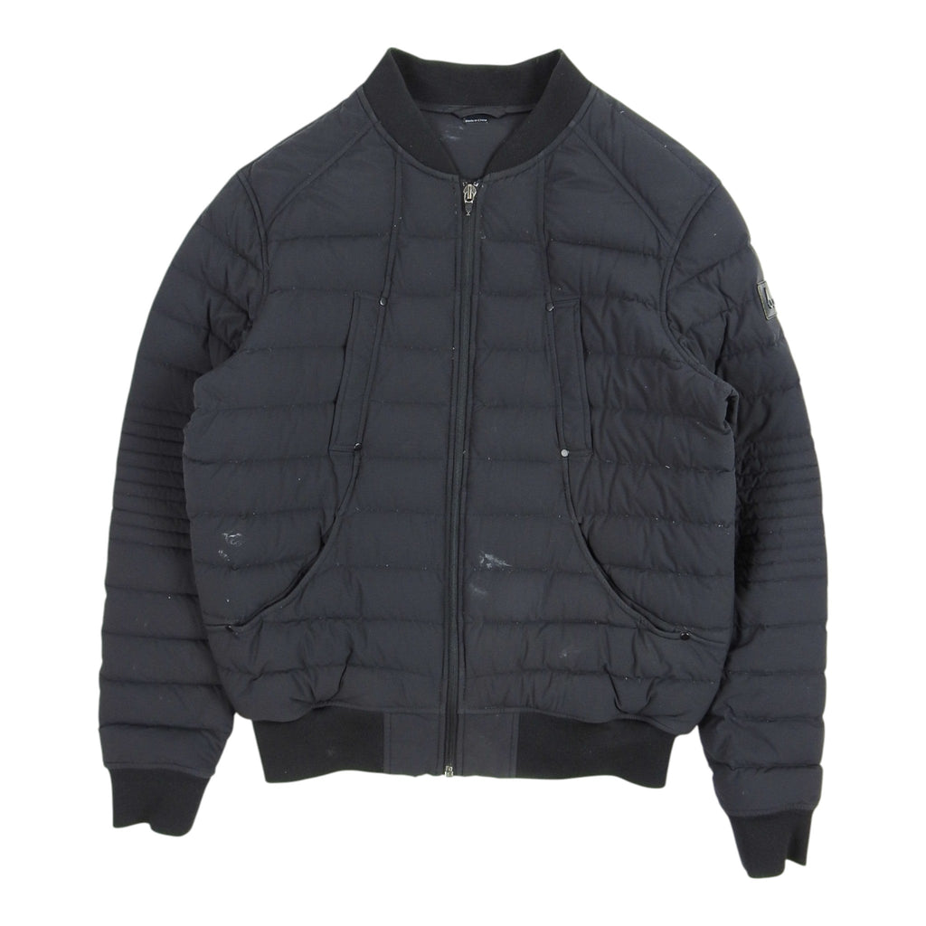 Moose Knuckles Black Quilted Zip-Up Bomber Jacket