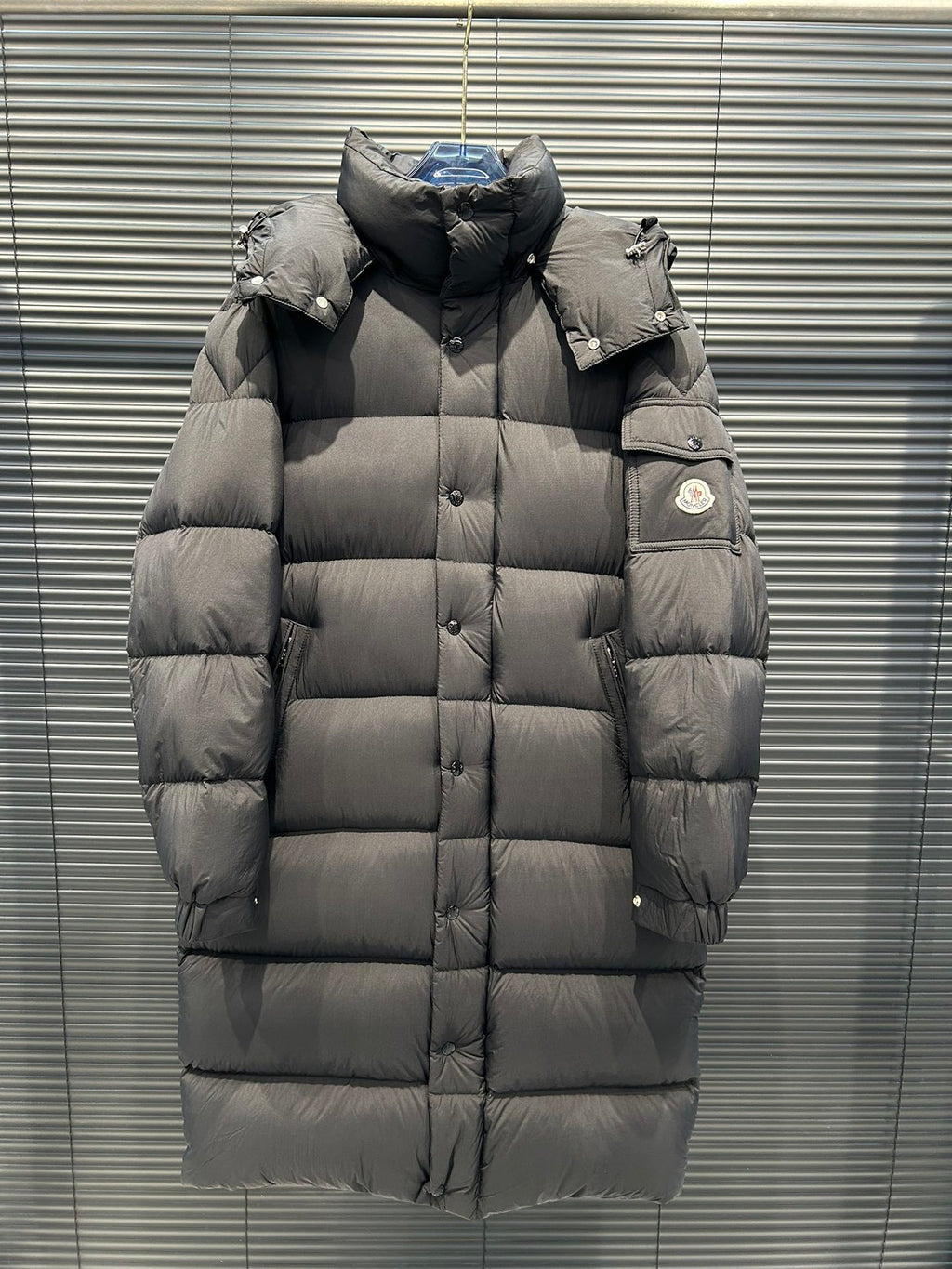 Moncler Matte Longline Hooded Puffer Coat - Black