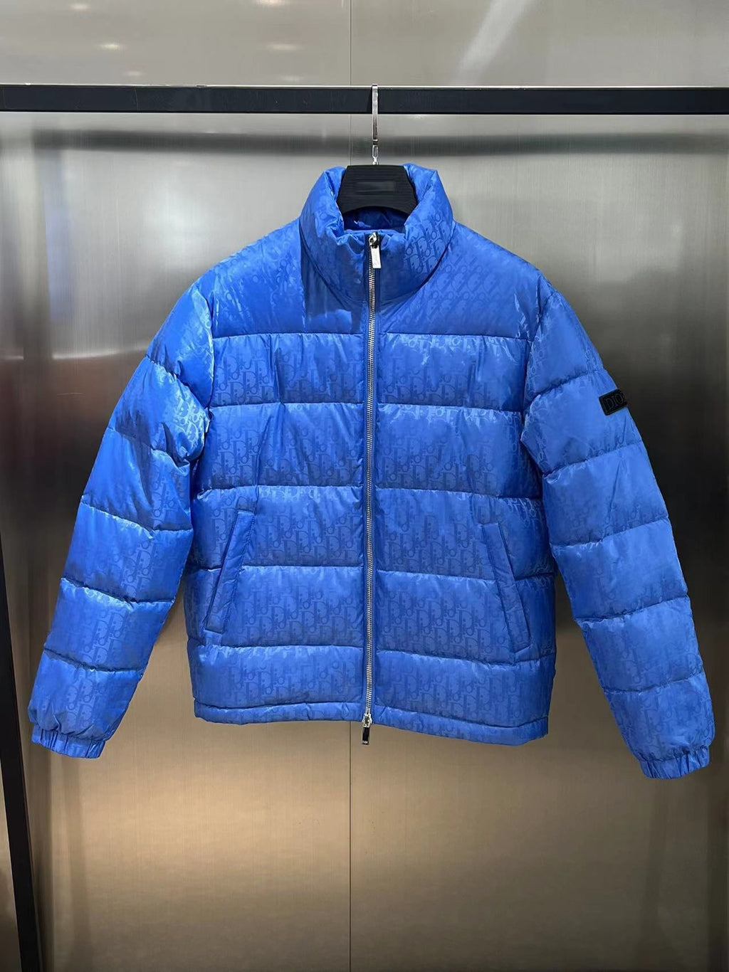 Dior Monogram Stand-Collar Puffer Jacket - Royal Blue