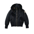 Moose Knuckles Gold Debbie Hooded Down Bomber Jacket in Black