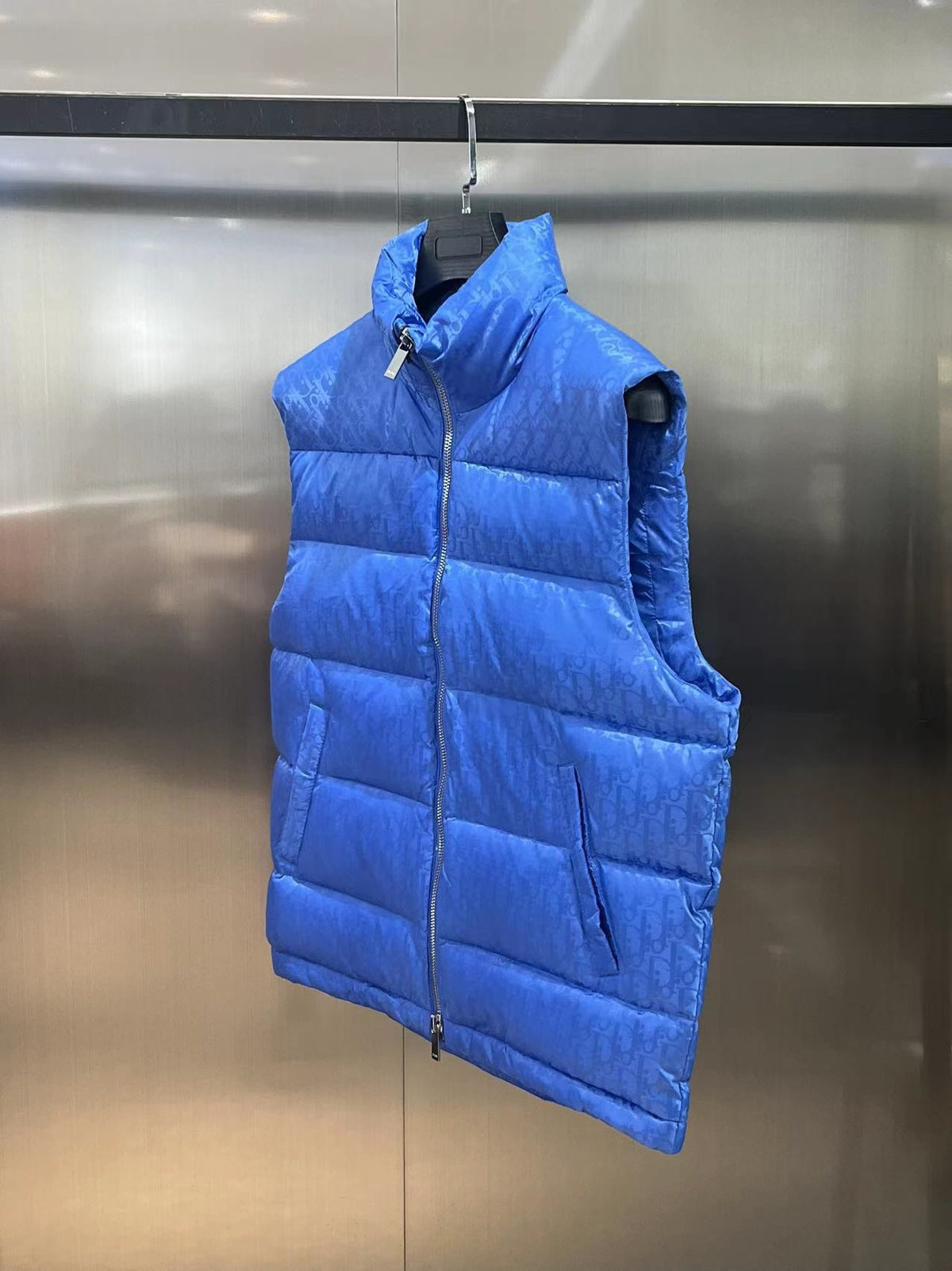 Dior Monogram Stand-Collar Puffer Vest - Royal Blue