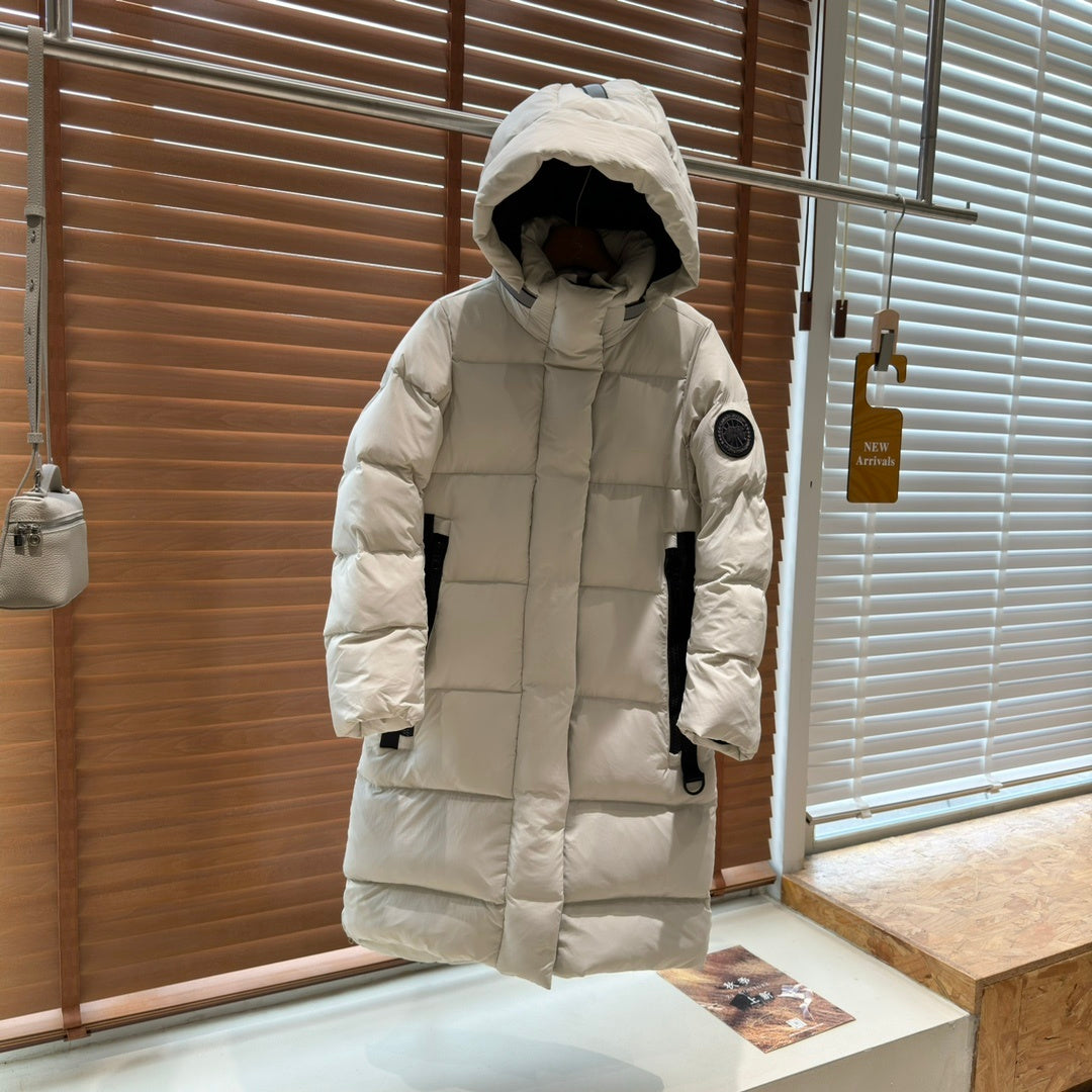Canada Goose Women's Long Hooded Puffer Coat - Cream