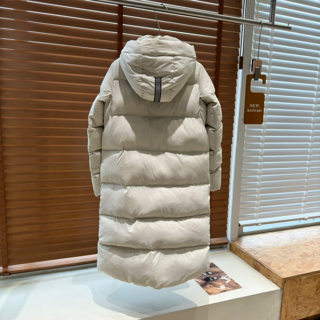Canada Goose Women's Long Hooded Puffer Coat - Cream