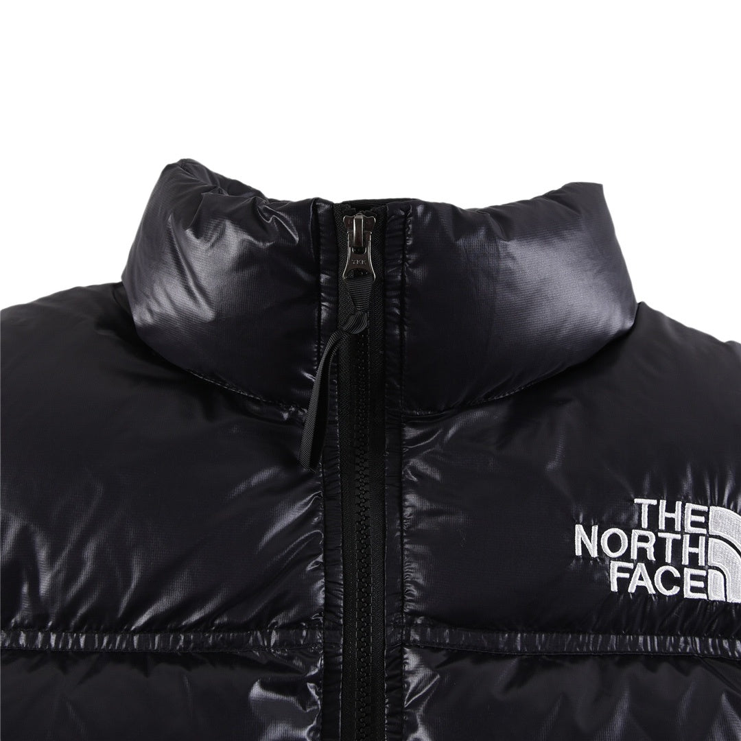 The North Face Glossy Cropped Puffer Jacket - Black