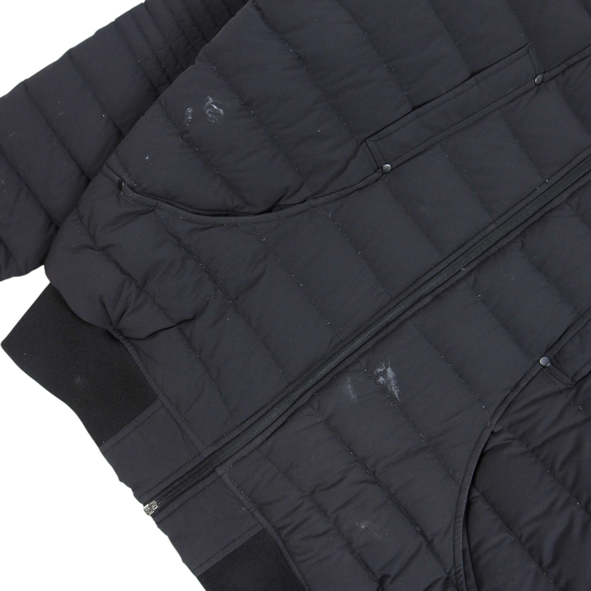Moose Knuckles Black Quilted Zip-Up Bomber Jacket