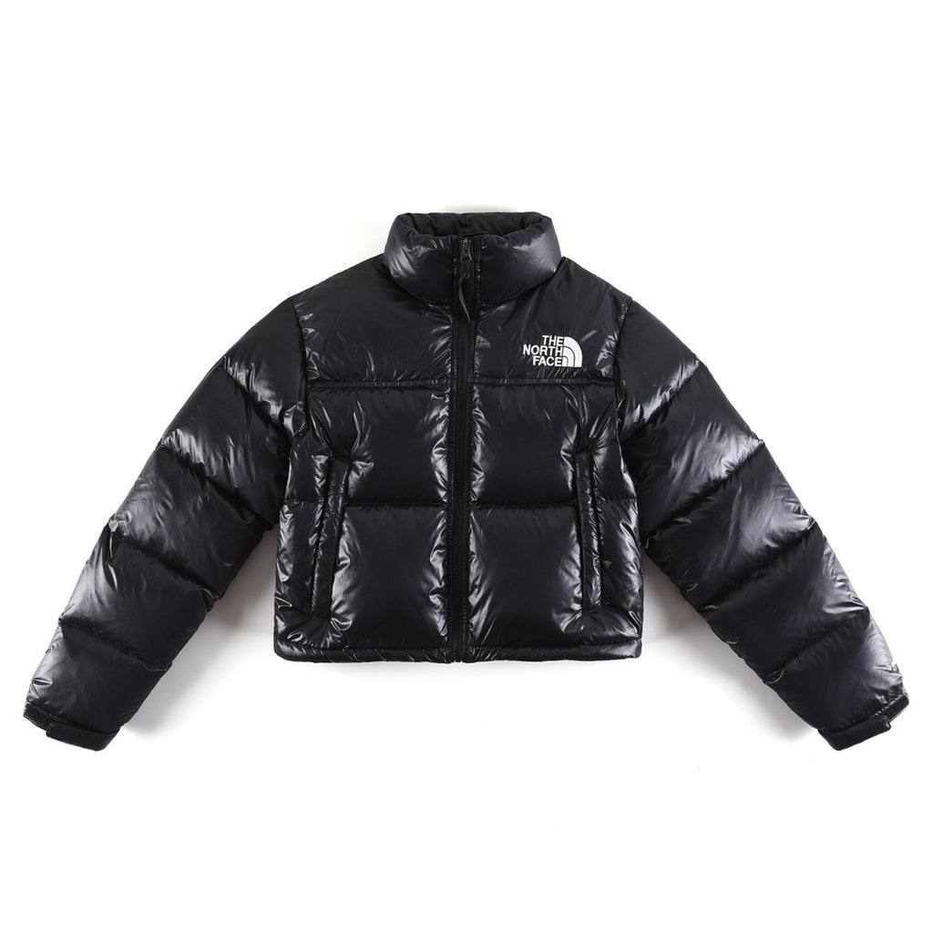 The North Face Glossy Cropped Puffer Jacket - Black