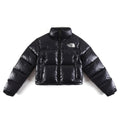 The North Face Glossy Cropped Puffer Jacket - Black