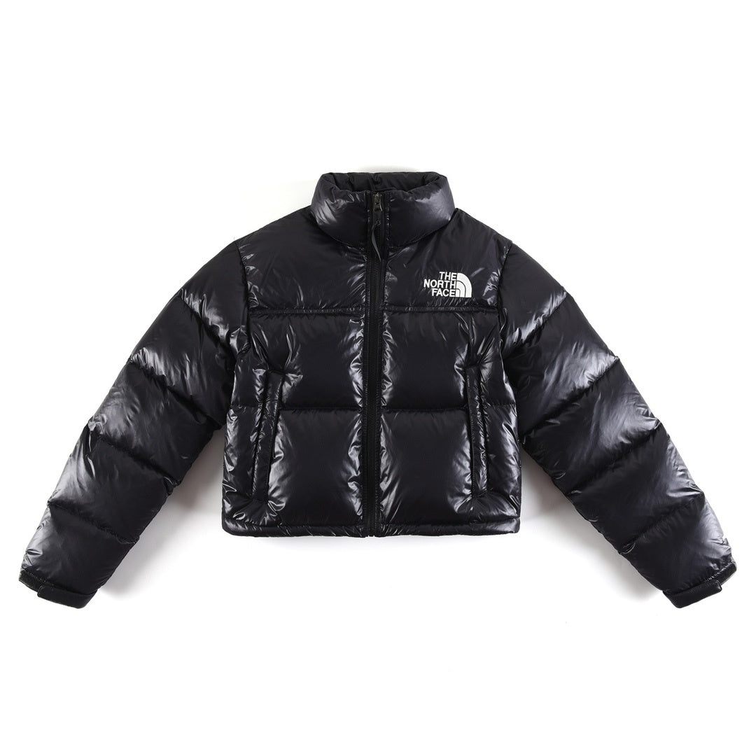 The North Face Glossy Cropped Puffer Jacket - Black