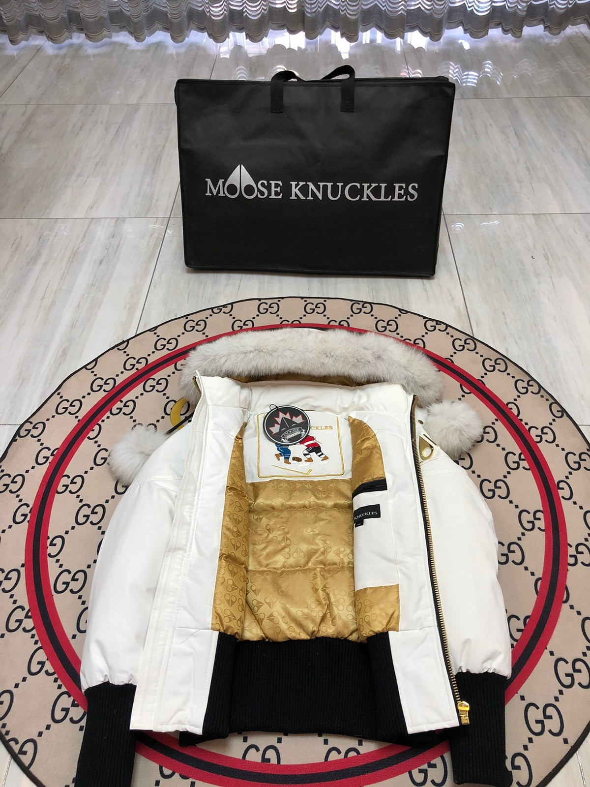 Moose Knuckles Women's Hooded Bomber Jacket - White