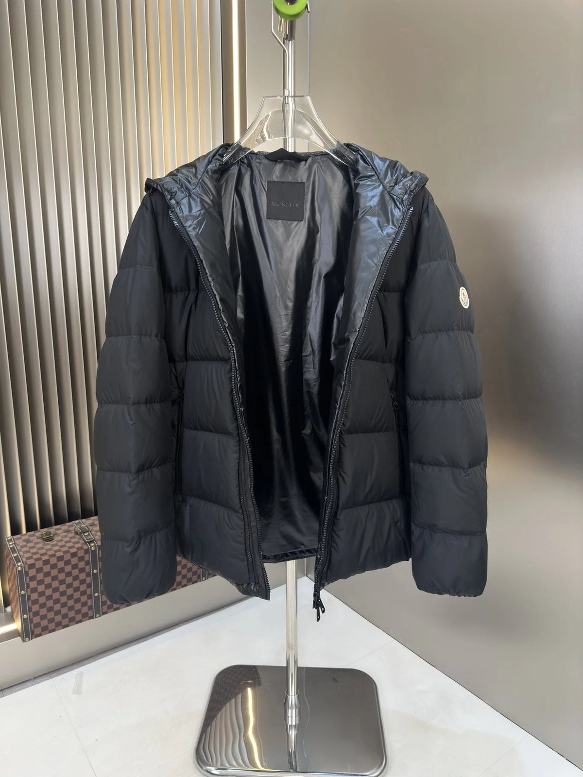 Moncler Black Quilted Puffer Jacket with Hood