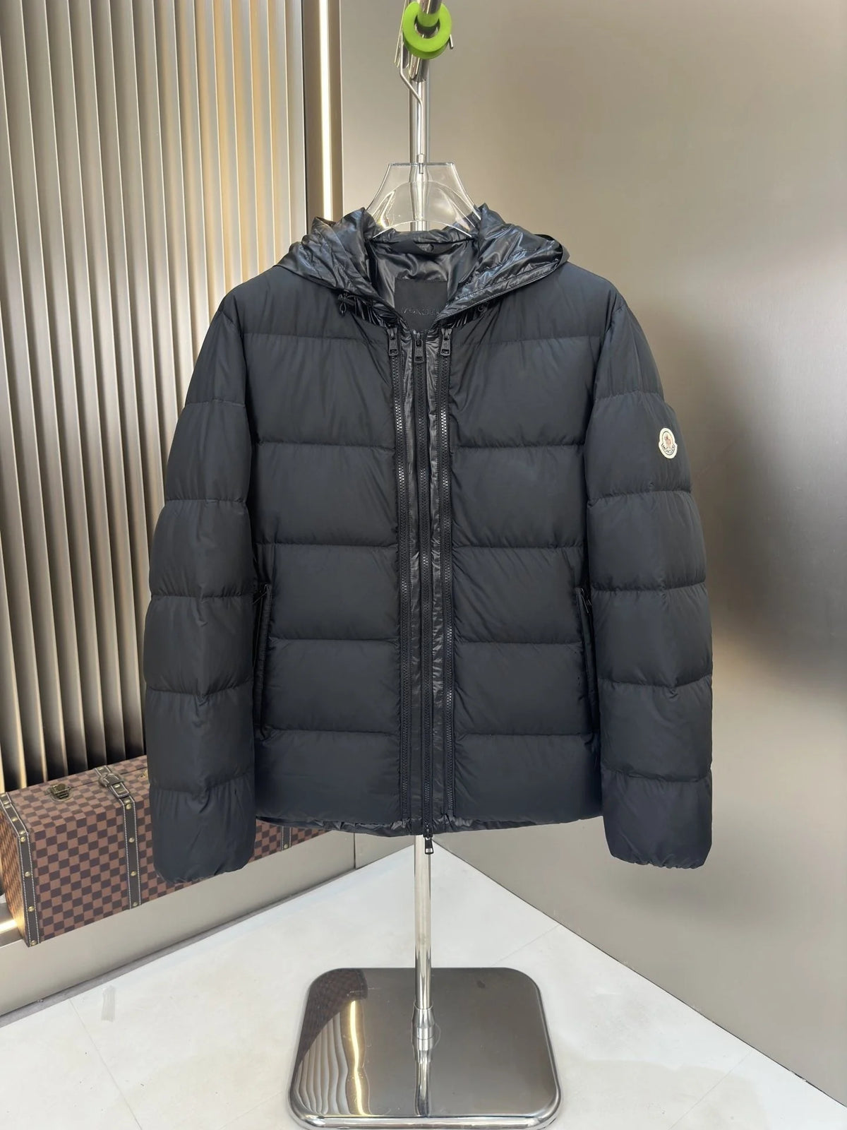 Moncler Black Quilted Puffer Jacket with Hood