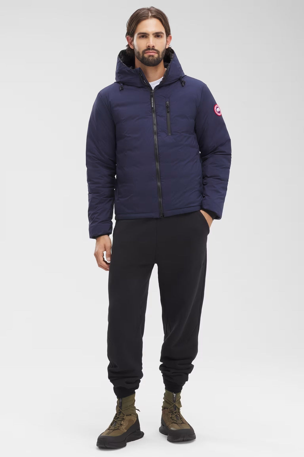 Canada Goose Men's Hooded Puffer Jacket - Navy Blue