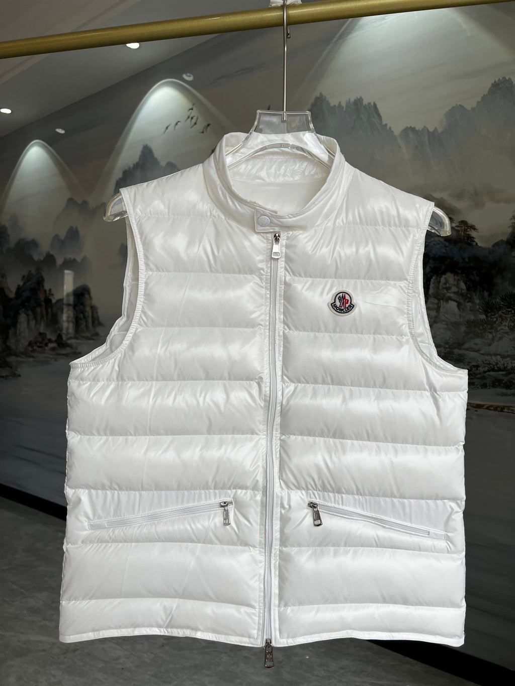 Moncler Stand-Collar Puffer Vest - White