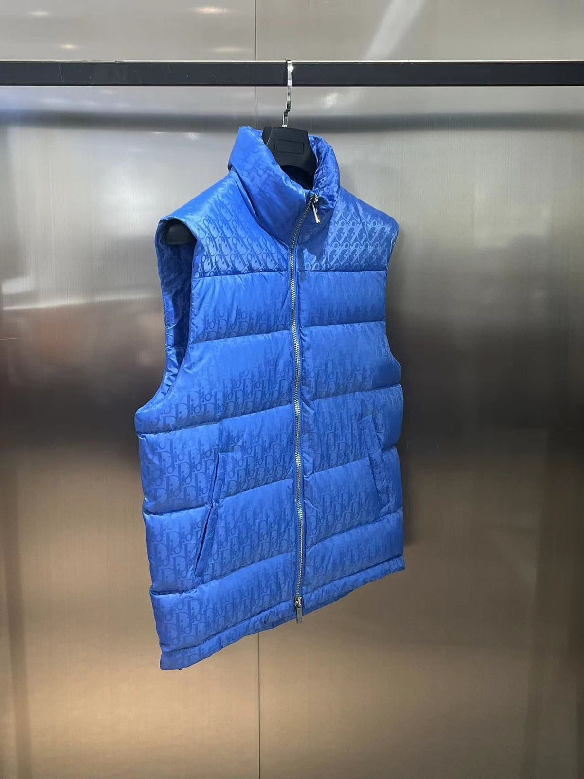 Dior Monogram Stand-Collar Puffer Vest - Royal Blue