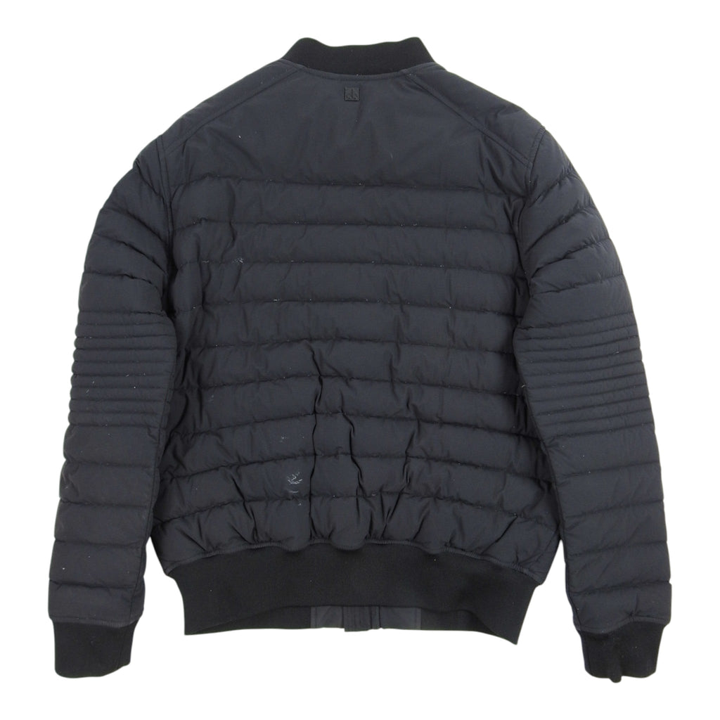 Moose Knuckles Black Quilted Zip-Up Bomber Jacket