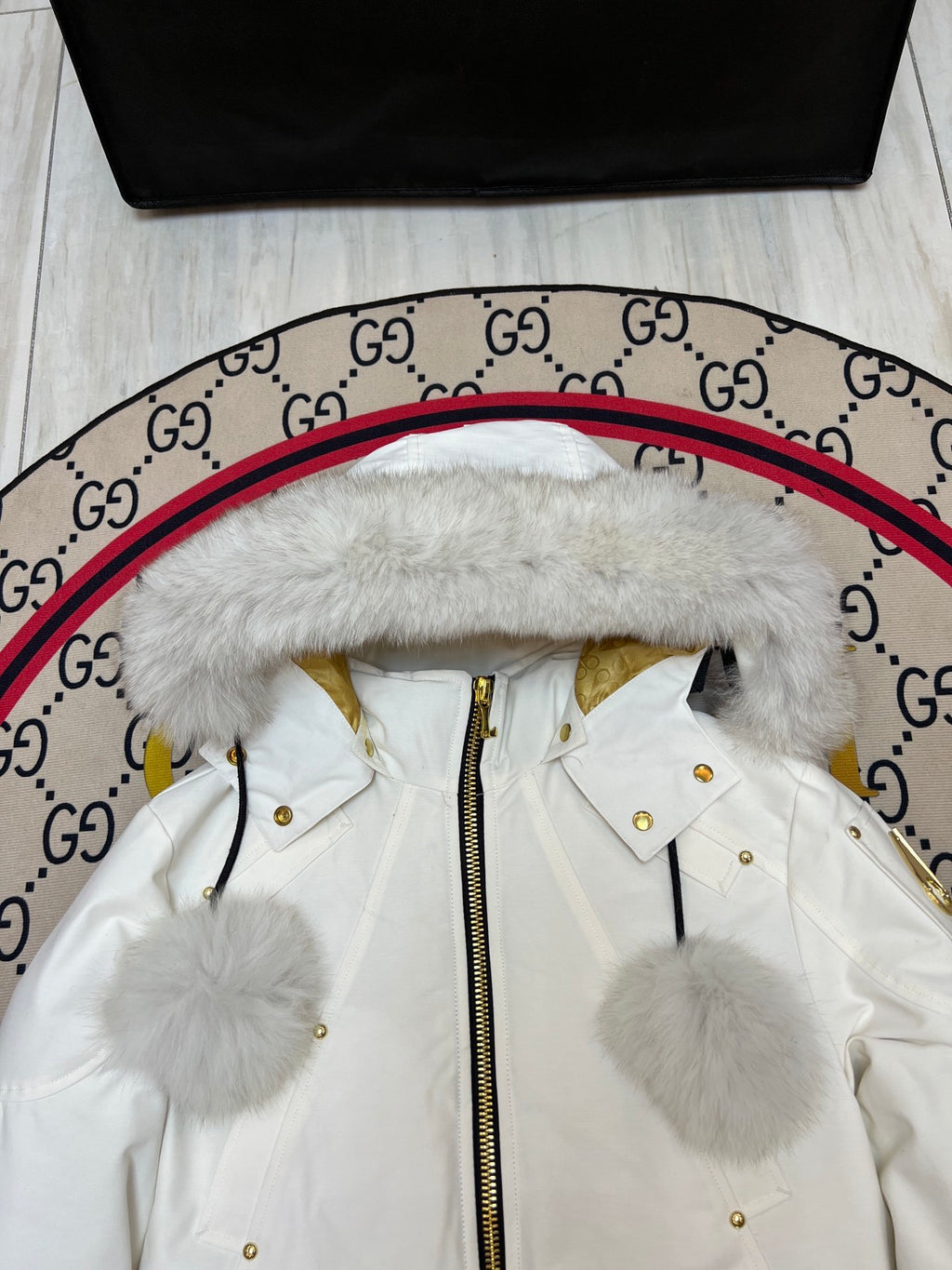 Moose Knuckles Women's Hooded Bomber Jacket - White
