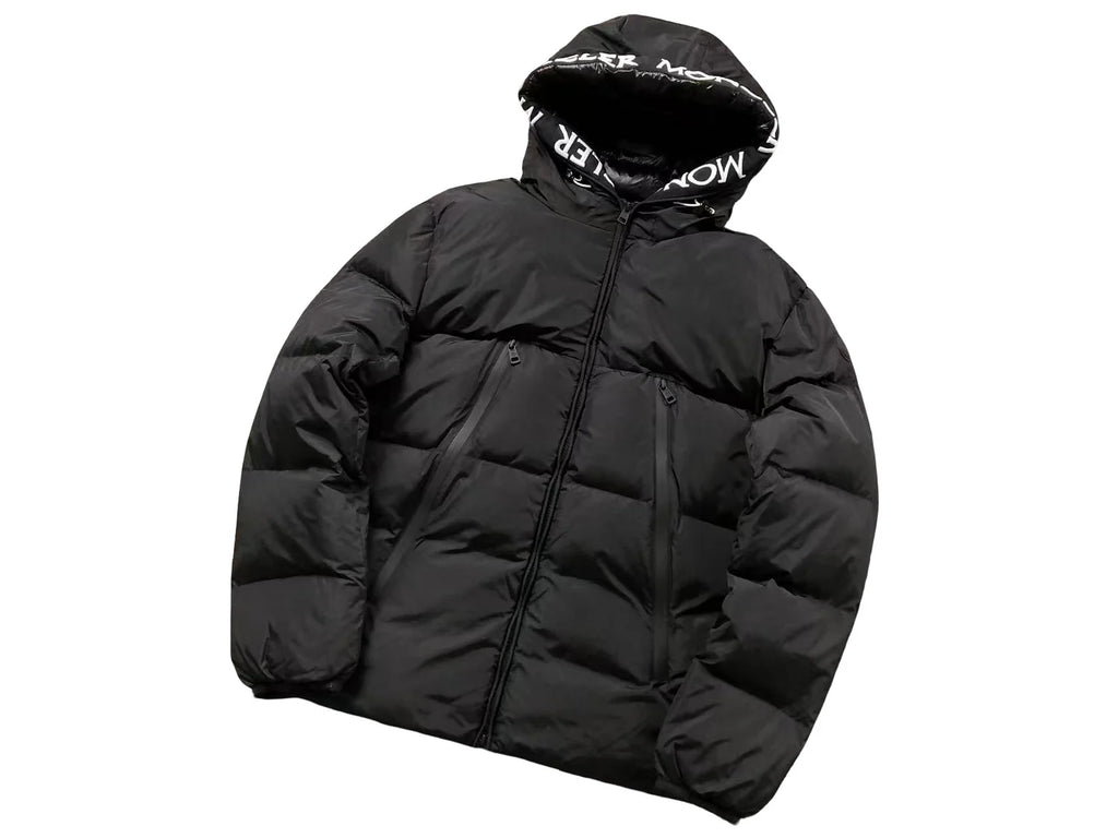 Moncler Logo-Hood Puffer Jacket - Black