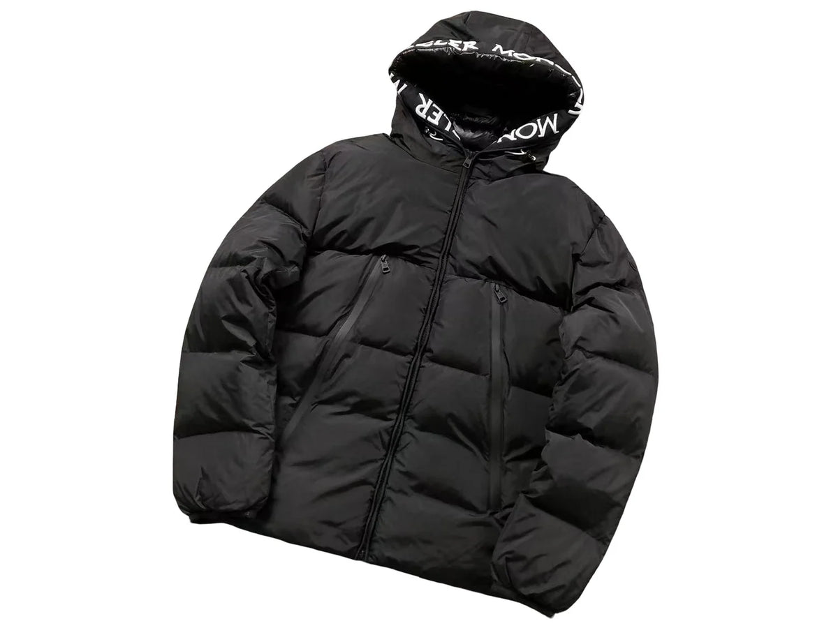 Moncler Logo-Hood Puffer Jacket - Black