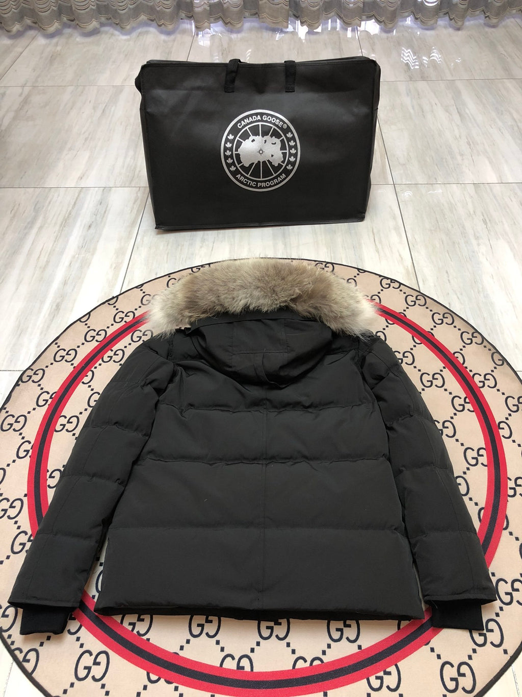 Canada Goose Unisex Trimmed-Hood Puffer Jacket - Black