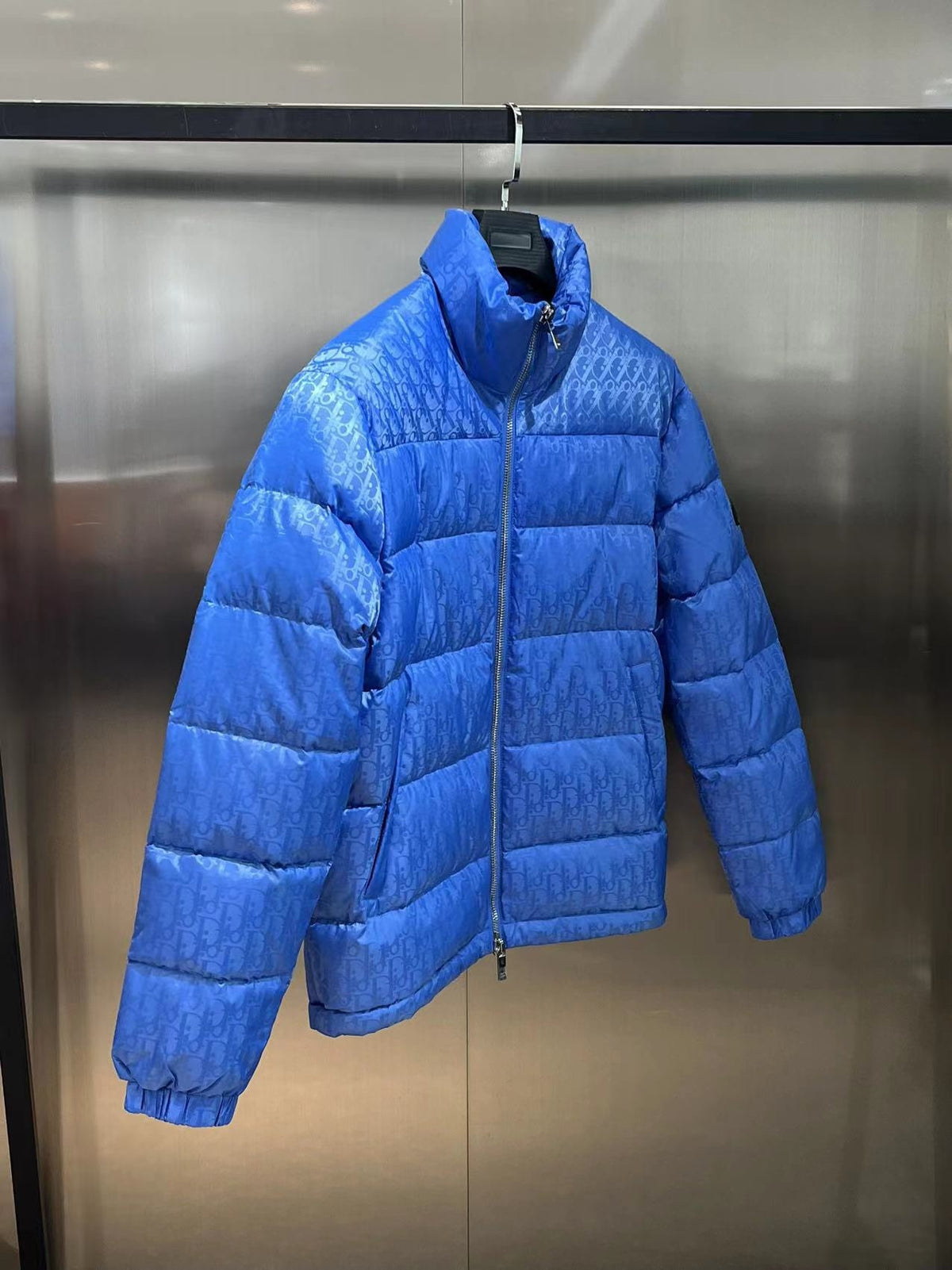 Dior Monogram Stand-Collar Puffer Jacket - Royal Blue