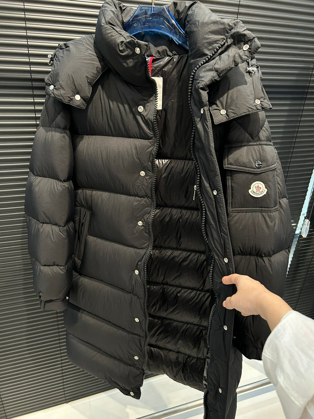Moncler Matte Longline Hooded Puffer Coat - Black