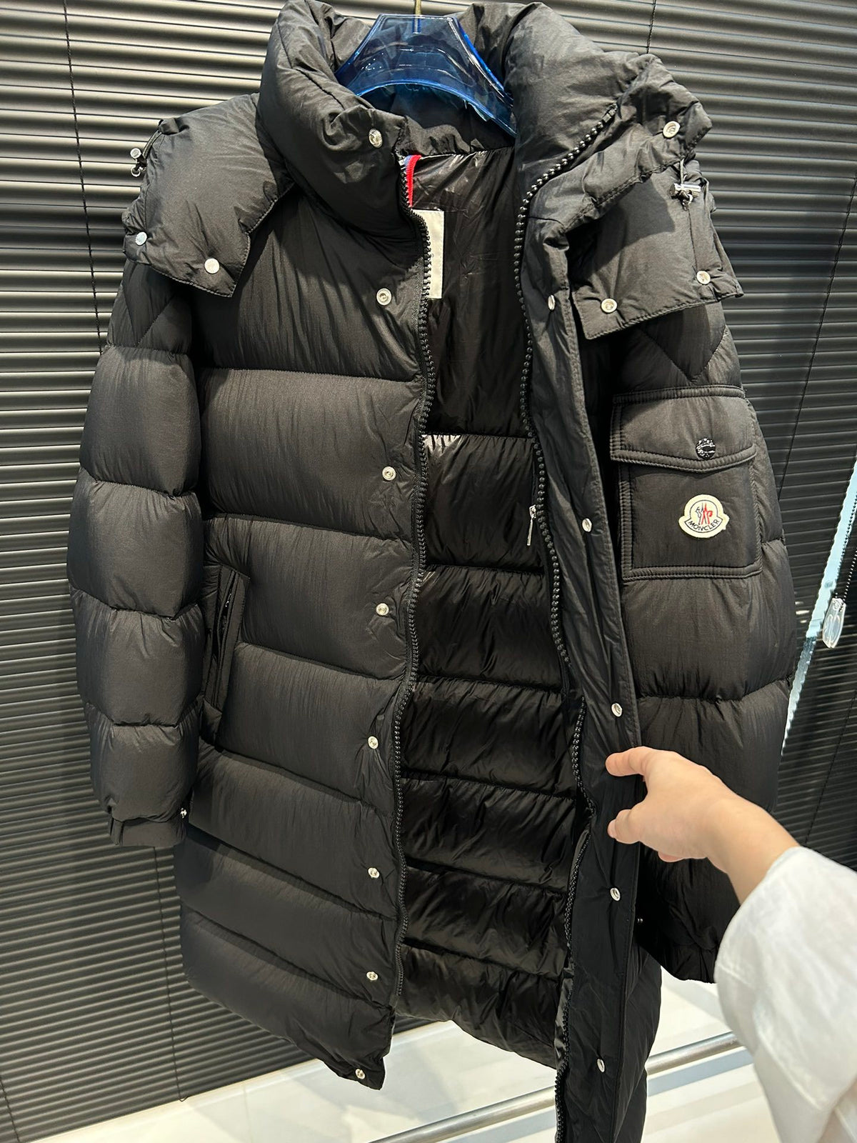 Moncler Matte Longline Hooded Puffer Coat - Black
