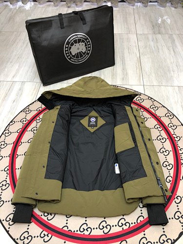 Canada Goose Unisex Hooded Quilted Jacket - Olive Green